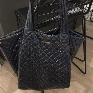 MZ Wallace Large Metro Navy Blue Quilted Tote Bag